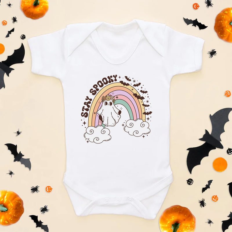 Cute Retro Stay Spooky Rainbow Baby Bodysuit - Little Lili Store (8626079727896)
