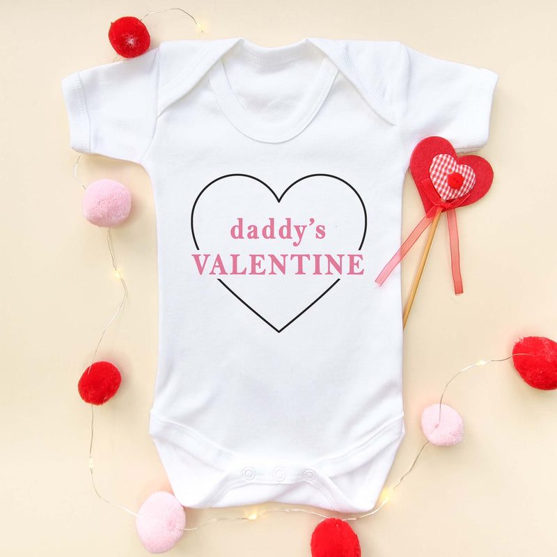 Daddy's Valentine Heart Baby Bodysuit - Little Lili Store (6605043368008)