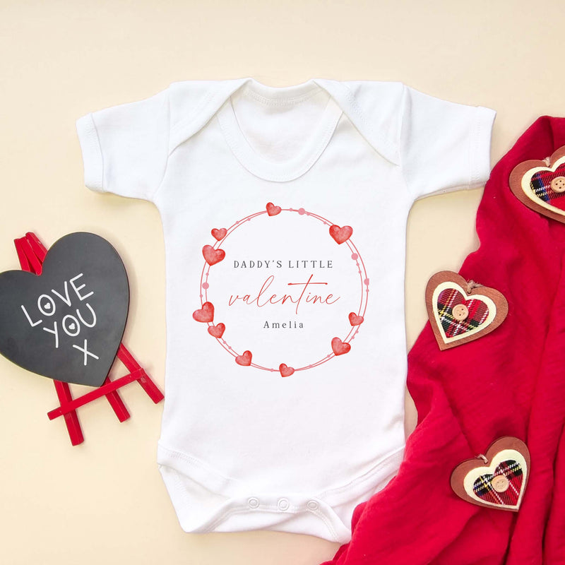 Daddy's Valentine Wreath Personalised Baby Bodysuit - Little Lili Store (8896124256536)