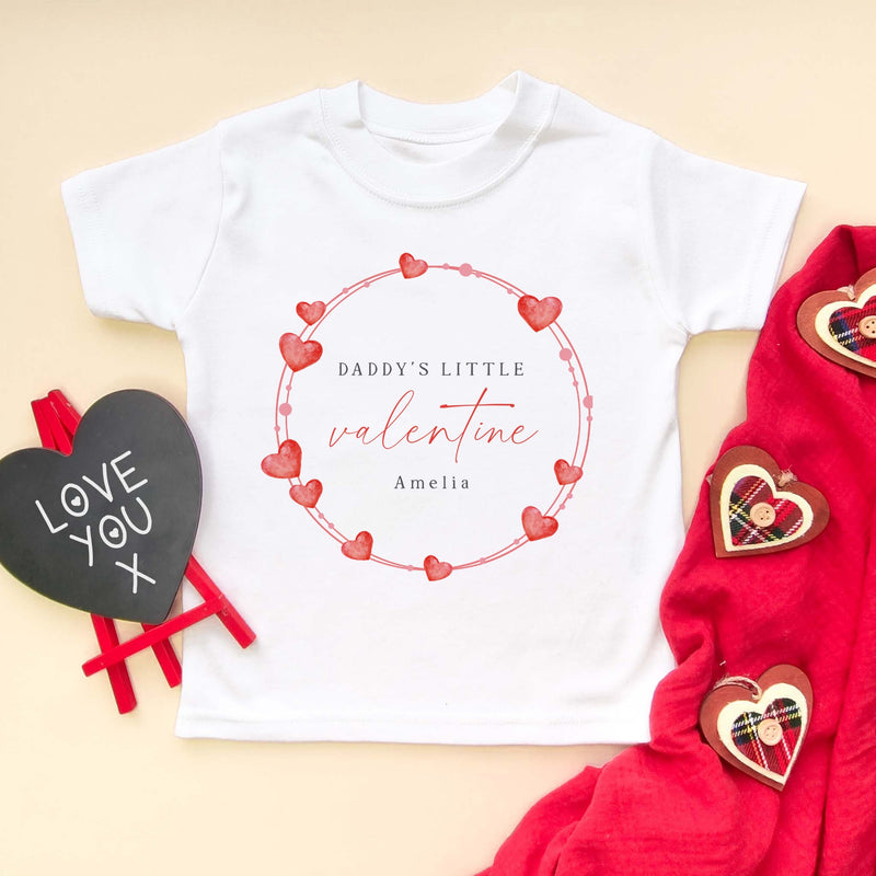 Daddy's Valentine Wreath Personalised Toddler & Kids T Shirt - Little Lili Store (8896121766168)