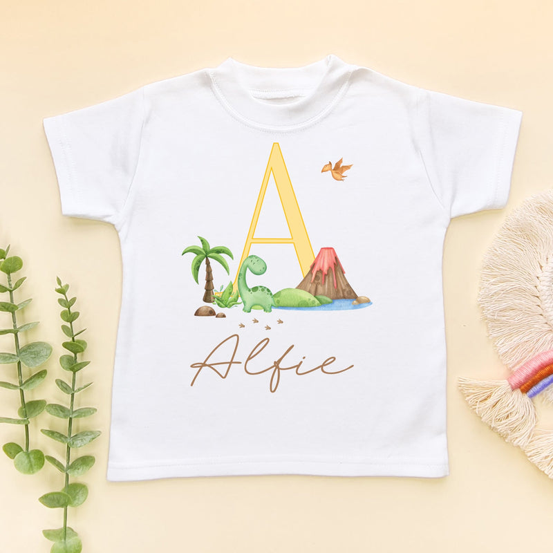 Dinosaur Personalised Name Toddler & Kids T Shirt - Little Lili Store (8671527436568)