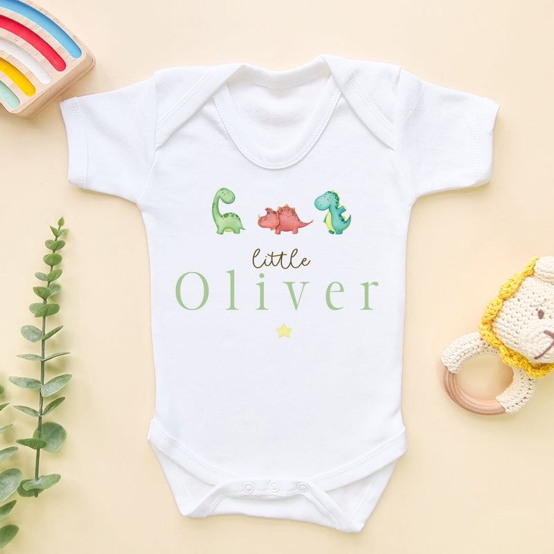 Dinosaurs Personalised Name Baby Bodysuit - Little Lili Store (8671530418456)