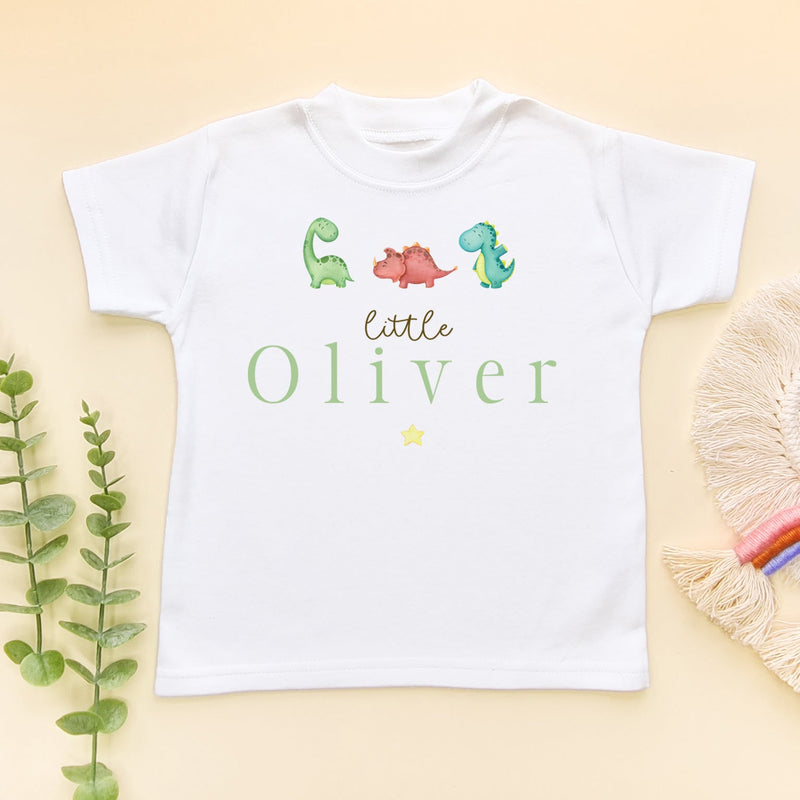 Dinosaurs Personalised Name Toddler & Kids T Shirt - Little Lili Store (8671519015192)