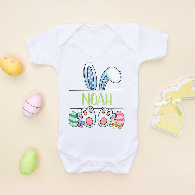 Easter Bunny Boy Personalised Baby Bodysuit - Little Lili Store (6609668997192)