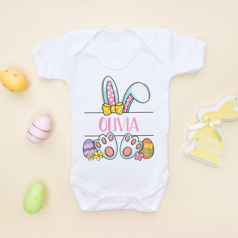 Easter Bunny Girl Personalised Baby Bodysuit - Little Lili Store (6609669095496)