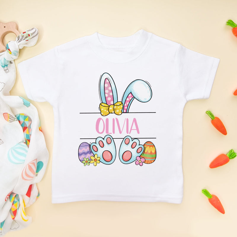 Easter Bunny Girl Personalised Toddler T Shirt - Little Lili Store (6609668833352)