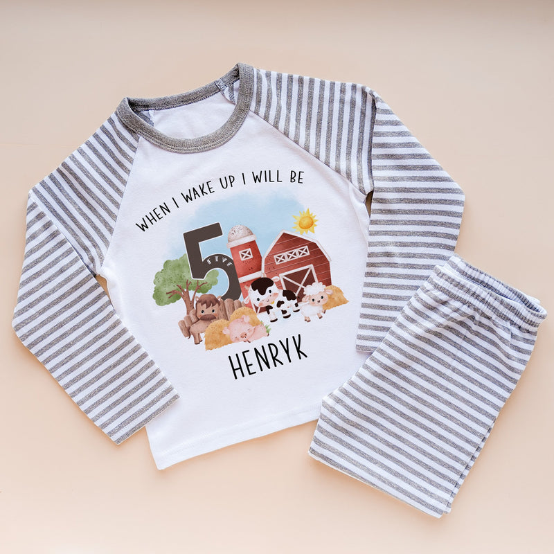 Fifth Birthday Farm Theme Personalised Pyjamas Set - Little Lili Store (8715955110168)