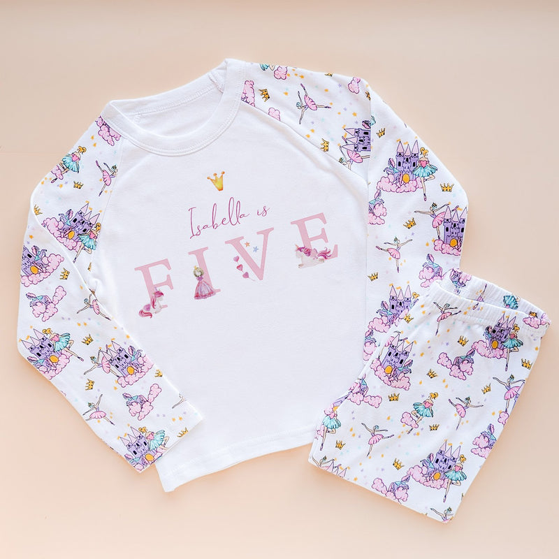 Fifth Birthday Personalised Ballerina Unicorn Queen Pyjamas Set - Little Lili Store (8565772878104)
