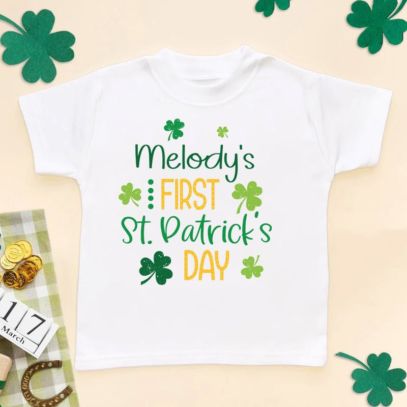 First St Patrick's Day Personalised Name Toddler & Kids T Shirt - Little Lili Store (6609576001608)