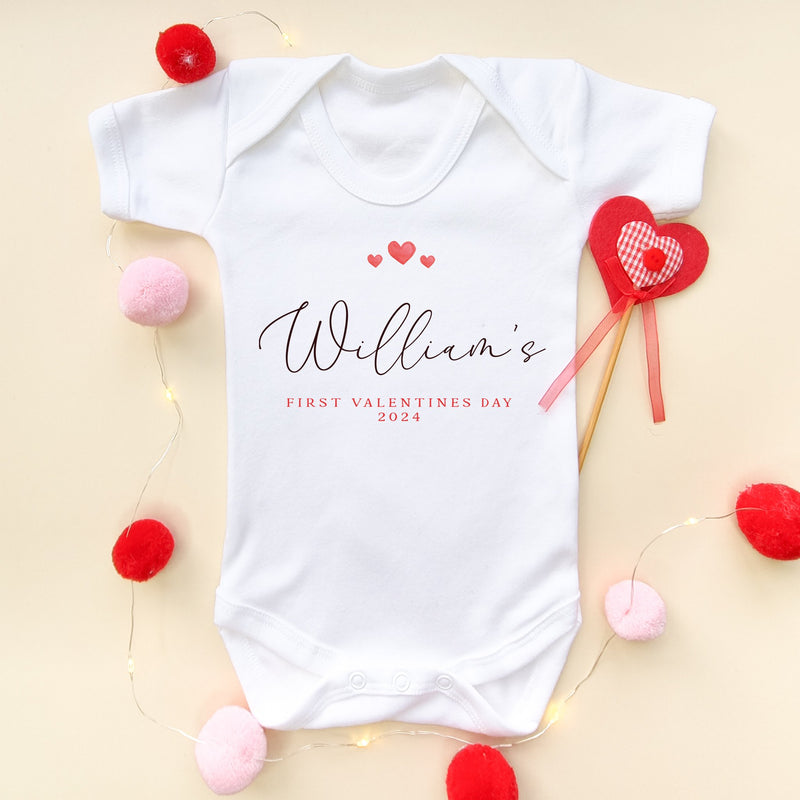 First Valentines Day Personalised Baby Bodysuit - Little Lili Store (8896114655512)