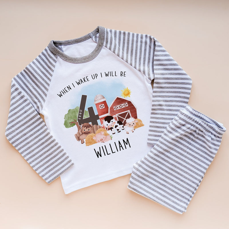 Fourth Birthday Farm Theme Personalised Pyjamas Set - Little Lili Store (8715954651416)