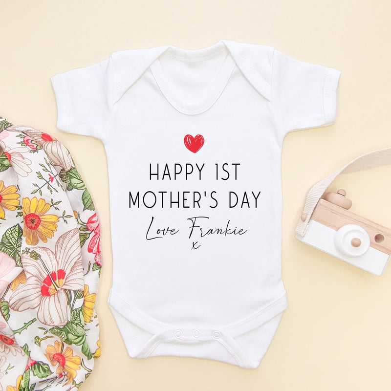 Happy 1st Mother's Day Personalised Baby Bodysuit - Little Lili Store (5878017523784)