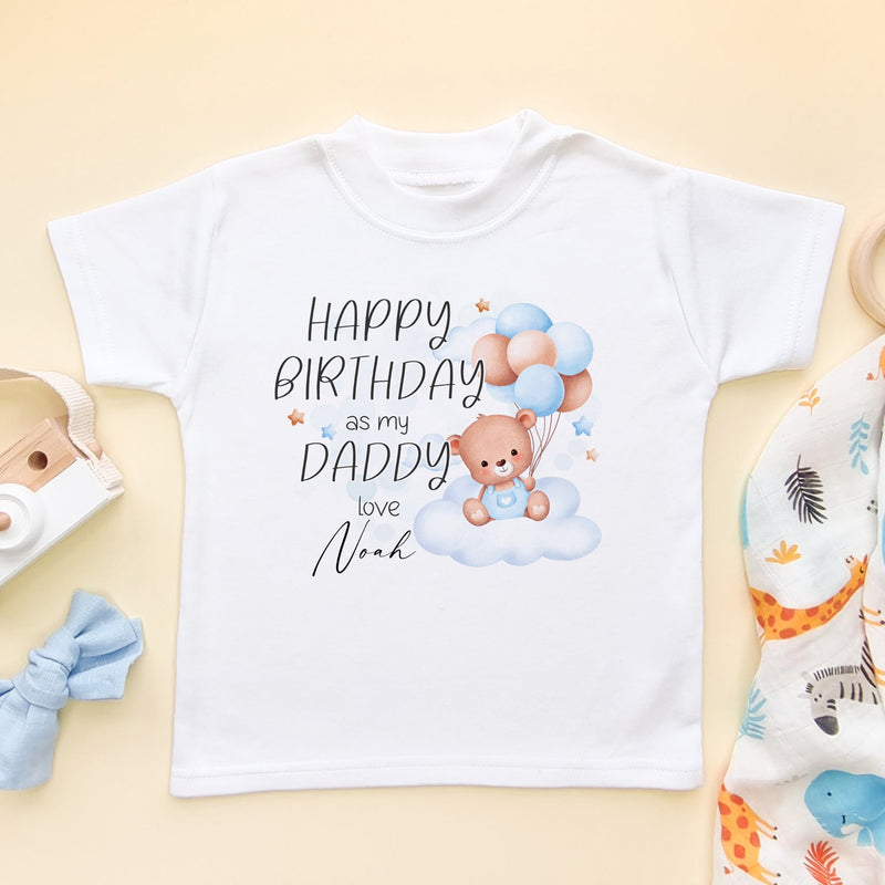 Happy Birthday As My Daddy (Boy) Personalised Toddler T Shirt - Little Lili Store (8027110375704)