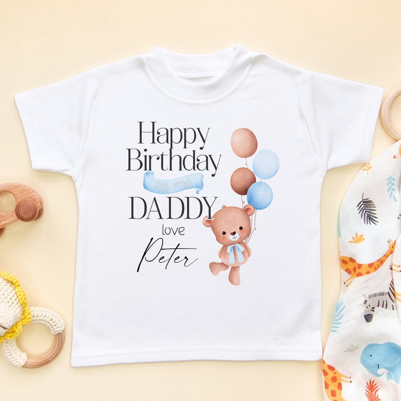 Happy Birthday Daddy (Boy) Personalised Toddler T Shirt - Little Lili Store (8027109032216)