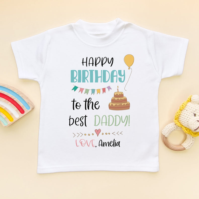 Happy Birthday Daddy Personalised Gift Toddler & Kids T Shirt - Little Lili Store (8308611481880)