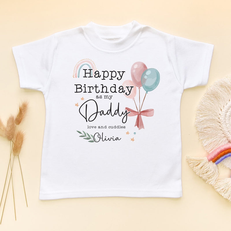 Happy Birthday Daddy Personalised Toddler T Shirt - Little Lili Store (8256746193176)