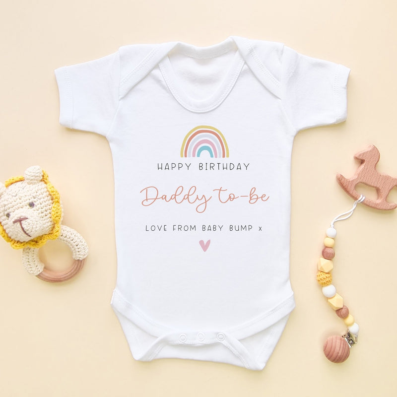 Happy Birthday Daddy To Be Love Bump Gift Baby Bodysuit - Little Lili Store (8322177302808)