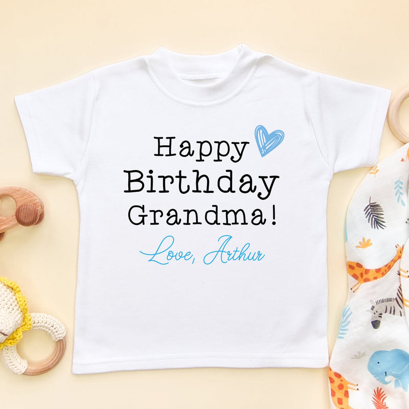 Happy Birthday Grandma (Boy) Personalised Toddler T Shirt - Little Lili Store (6607933636680)