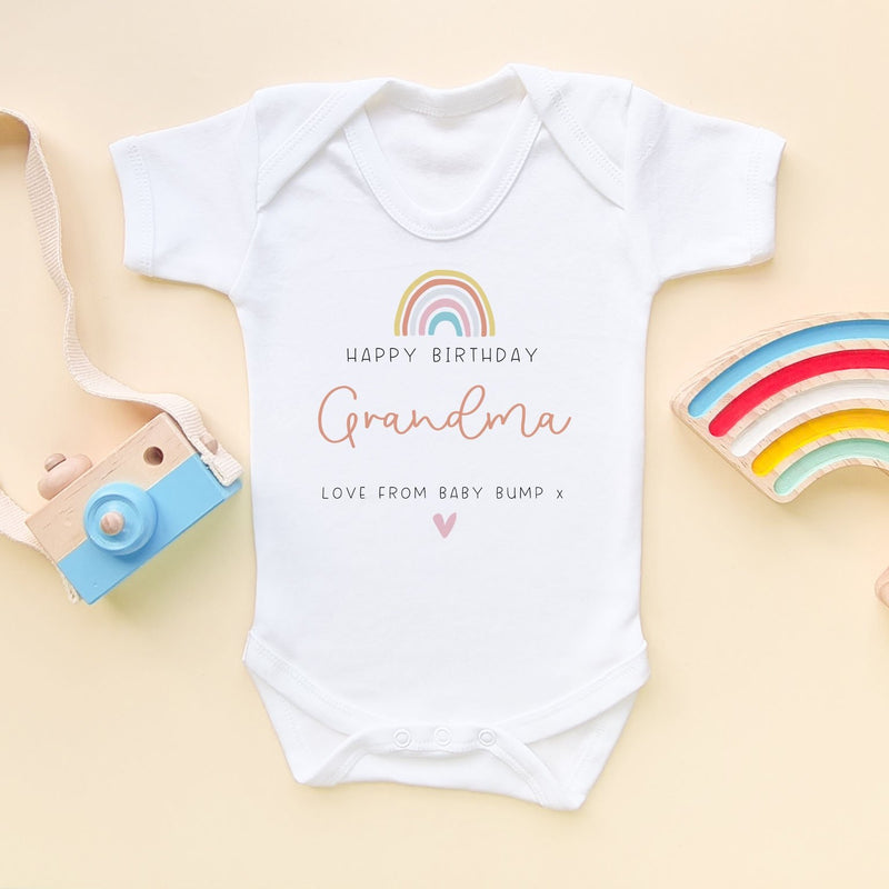 Happy Birthday Grandma Love Bump Gift Baby Bodysuit - Little Lili Store (8322178744600)