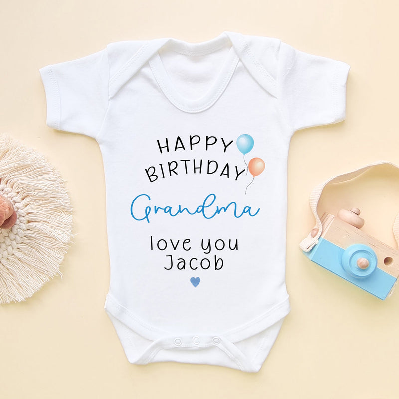 Happy Birthday Grandma Personalised Baby Bodysuit - Little Lili Store (6607416000584)