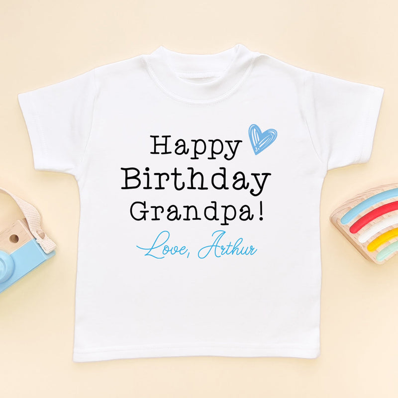 Happy Birthday Grandpa (Boy) Personalised Toddler T Shirt - Little Lili Store (6607933669448)
