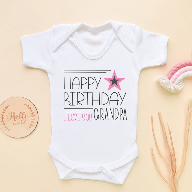 Happy Birthday Grandpa I Love You (Girl) Baby Bodysuit - Little Lili Store (6607932194888)
