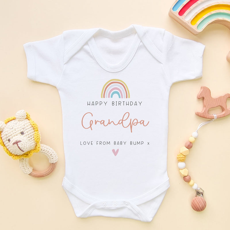 Happy Birthday Grandpa Love Bump Gift Baby Bodysuit - Little Lili Store (8322179301656)