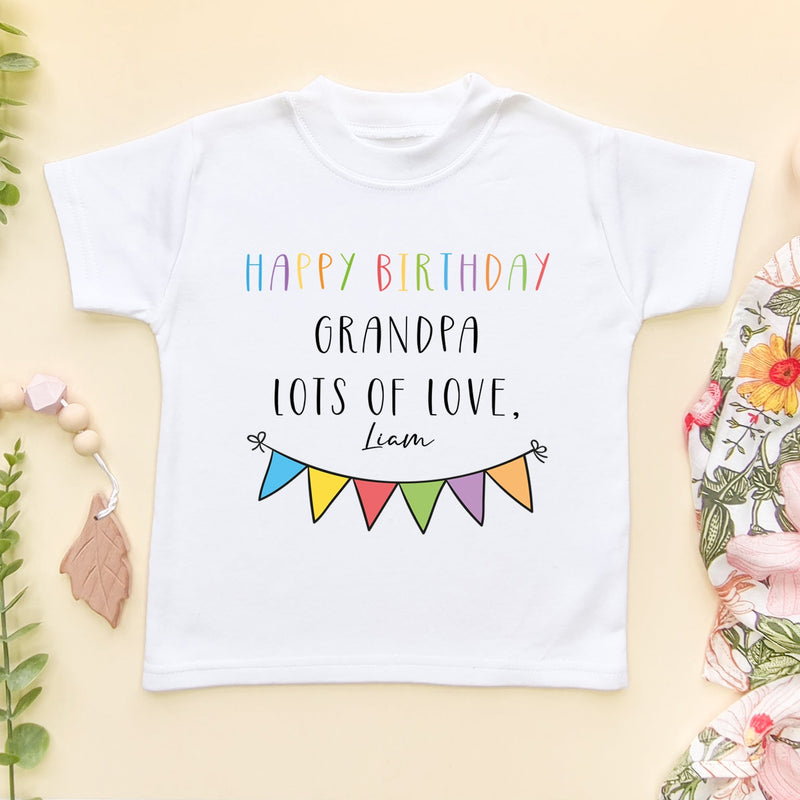 Happy Birthday Grandpa Personalised Toddler T Shirt - Little Lili Store (6607933210696)
