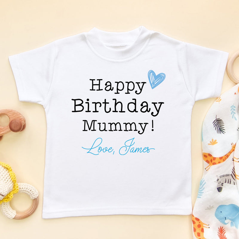 Happy Birthday Mummy (Boy) Personalised Toddler T Shirt - Little Lili Store (6607085568072)