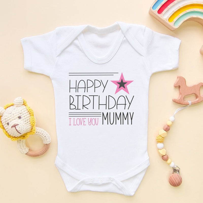 Happy Birthday Mummy (Girl) Baby Bodysuit - Little Lili Store (6607086977096)