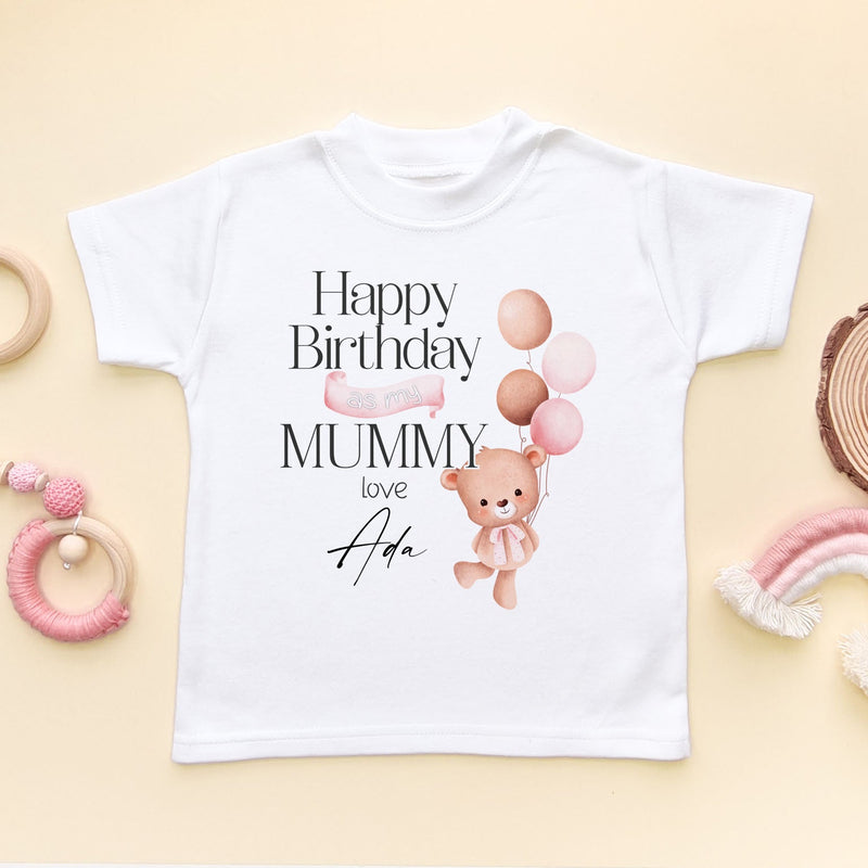Happy Birthday Mummy (Girl) Personalised Toddler T Shirt - Little Lili Store (8026145521944)