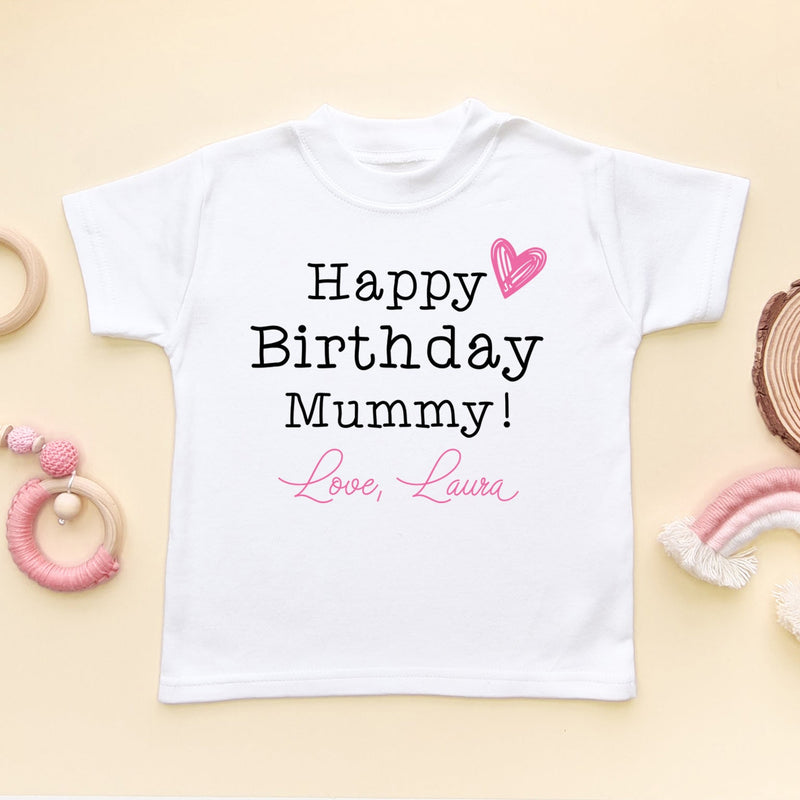 Happy Birthday Mummy (Girl) Personalised Toddler T Shirt - Little Lili Store (6607085437000)