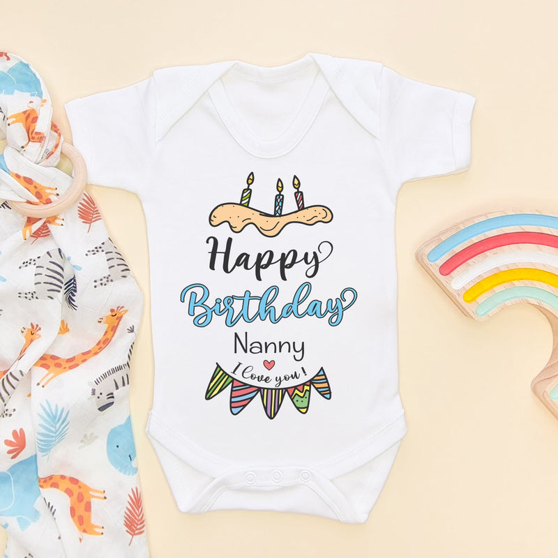 Happy Birthday Nanny I Love You Baby Bodysuit - Little Lili Store (6607931637832)