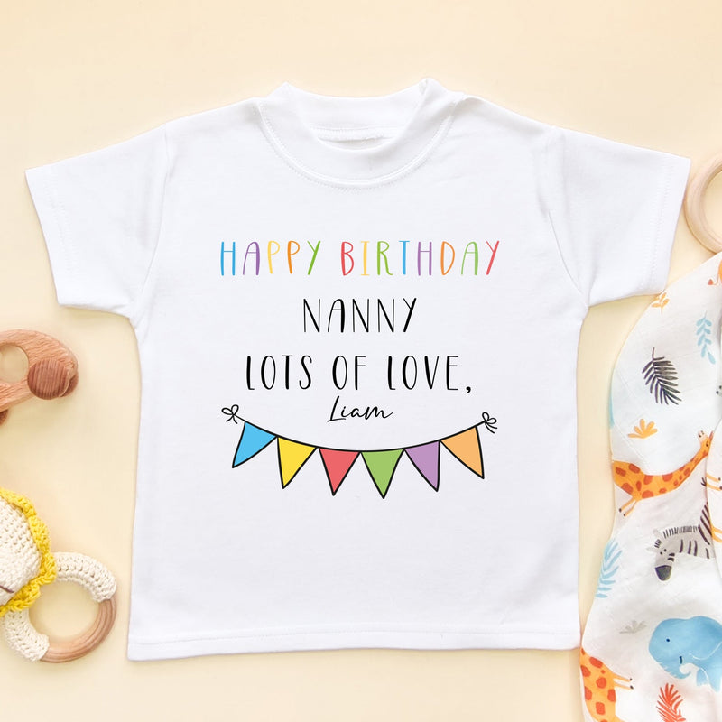Happy Birthday Nanny Personalised Toddler T Shirt - Little Lili Store (6607933177928)