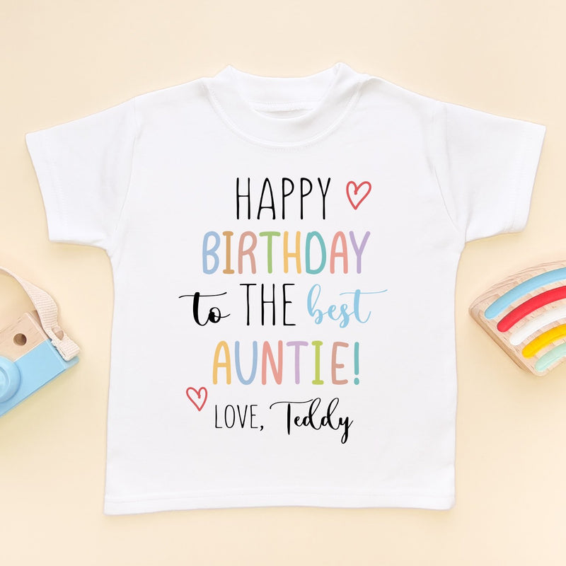 Happy Birthday To The Best Auntie Personalised Toddler & Kids T Shirt - Little Lili Store (8308544045336)