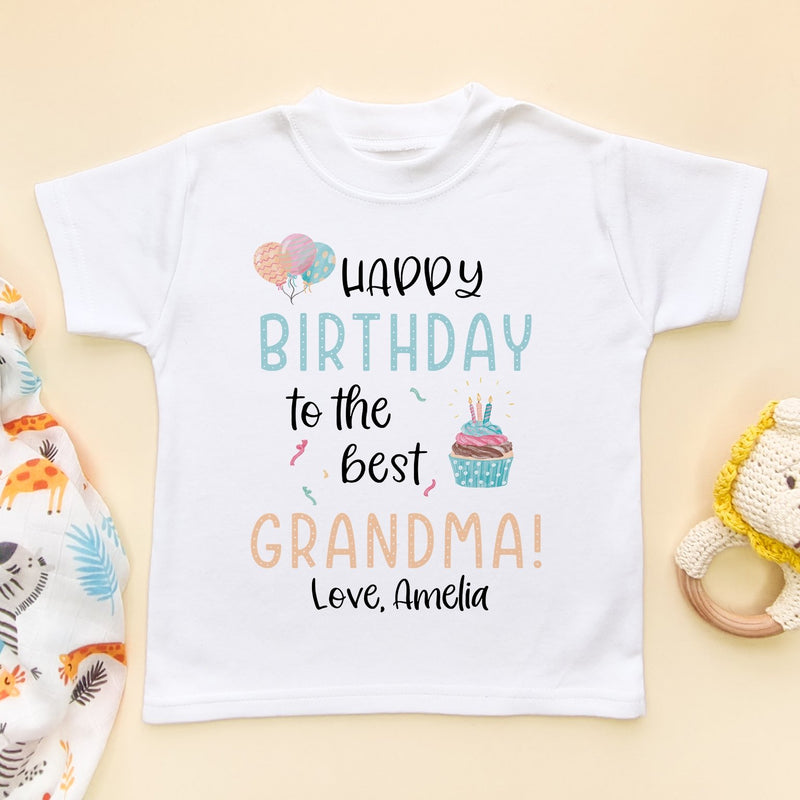 Happy Birthday To The Best Grandma Personalised Gift Toddler & Kids T Shirt - Little Lili Store (8315327414552)