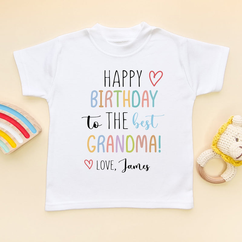 Happy Birthday To The Best Grandma Personalised Toddler & Kids T Shirt - Little Lili Store (8308425195800)