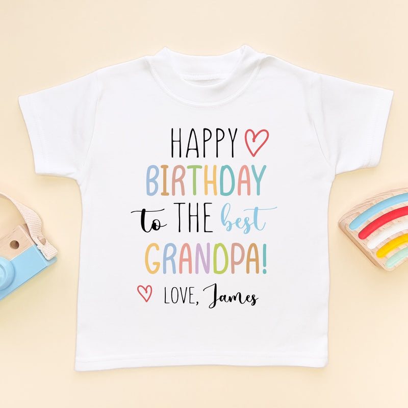 Happy Birthday To The Best Grandpa Personalised Toddler & Kids T Shirt - Little Lili Store (8308428013848)