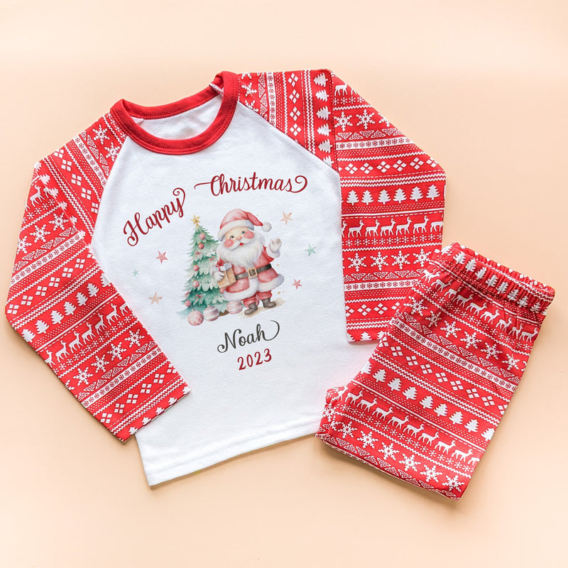 Happy Christmas Personalised Pyjamas Set - Little Lili Store (8754436374808)