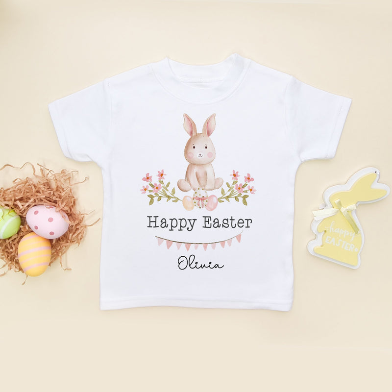 Happy Easter Cute Bunny Toddler T Shirt - Little Lili Store (8147607355672)