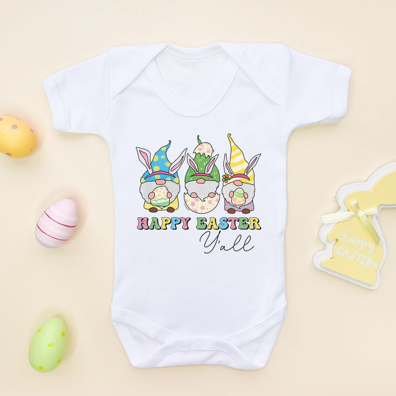 Happy Easter Y'all Funny Gnomes Baby Bodysuit - Little Lili Store (6608154951752)