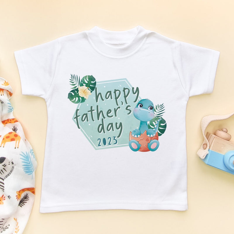 Happy Father's Day Cute Dino Toddler & Kids T Shirt - Little Lili Store (6549244510280)
