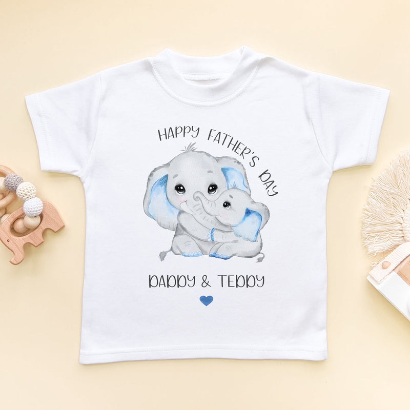 Happy Father's Day Cute Elephants Personalised T Shirt - Little Lili Store (6547767328840)