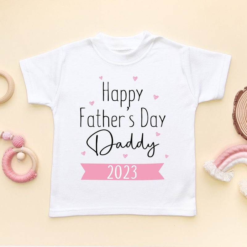 Happy Father's Day Daddy (Girl) Toddler & Kids T Shirt - Little Lili Store (6547768377416)