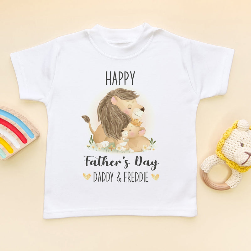 Happy Father's Day Lions Personalised T Shirt - Little Lili Store (6616100831304)