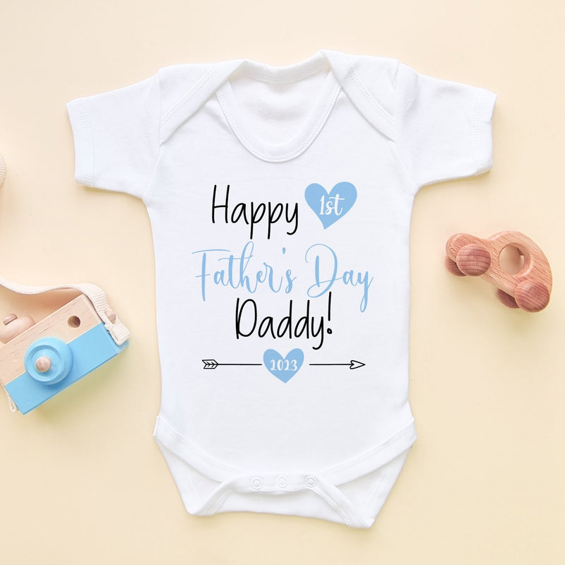 Happy First Father's Day Boy Baby Bodysuit - Little Lili Store (6550208577608)