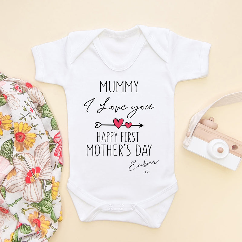 Happy First Mother's Day Personalised Baby Bodysuit - Little Lili Store (6607267528776)
