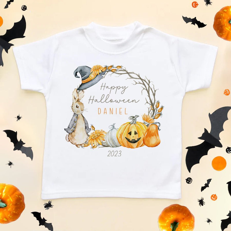 Happy Halloween Peter Rabbit Inspired Personalised Toddler & Kids T Shirt - Little Lili Store (8639969362200)
