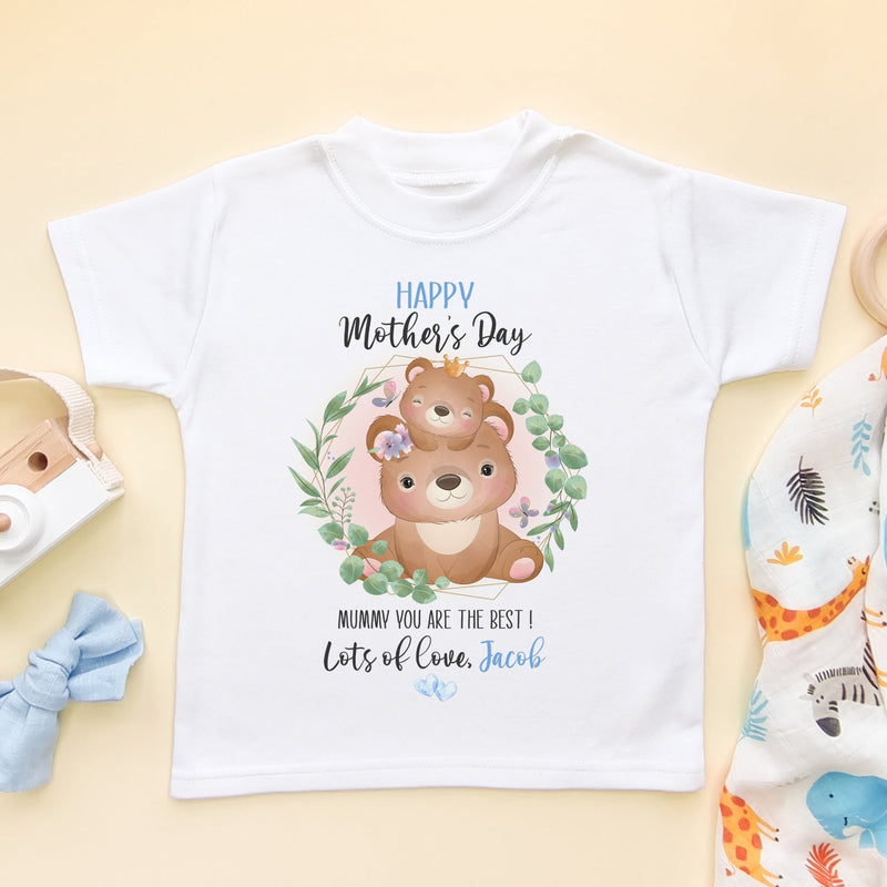 Happy Mother's Day Cute Bears Personalised T Shirt - Little Lili Store (6607415017544)