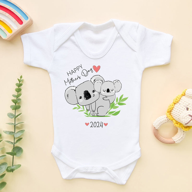 Happy Mother's Day Cute Koala Baby Bodysuit - Little Lili Store (5879343874120)